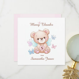 Cartão de Agradecimento Personalizado Urso e Borbo