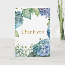 Cartão De Agradecimento Personalizar Hydrangeas Azuis do Chá de panela