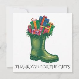 Cartão De Agradecimento Personalize as Botas Novas do Papai Noel