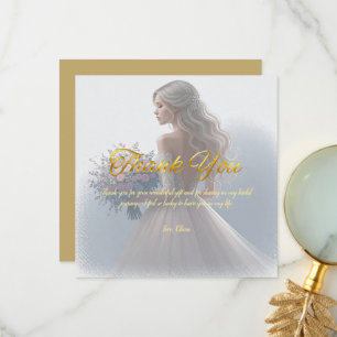 Cartão De Agradecimento Personalize Foto de Casamento de Noivado Obrigado