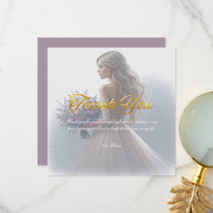 Cartão De Agradecimento Personalize Foto de Casamento de Noivado Obrigado