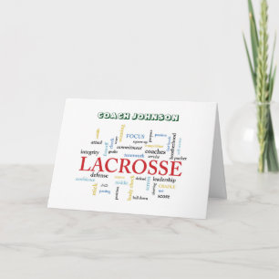 Cartão De Agradecimento Personalize Name Lacrosse Coach Thanks Words