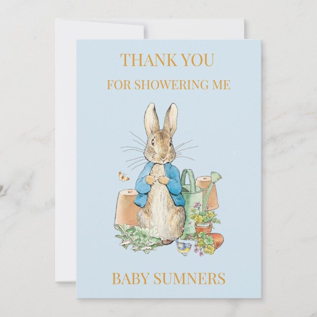 Cartão De Agradecimento Personalize Peter o coelho Obrigado (Frente)