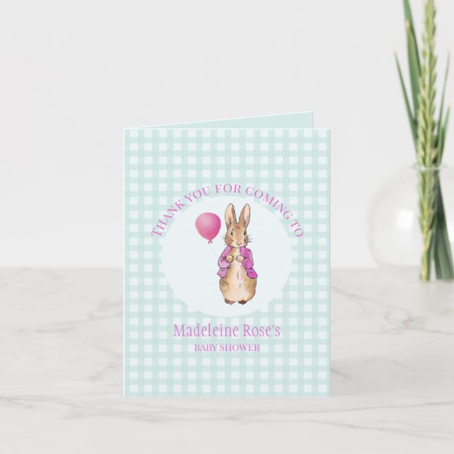 Cartão De Agradecimento Personalize Peter o coelho Obrigado (Frente)