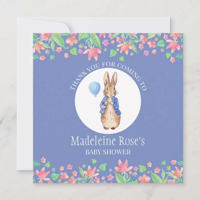 Cartão De Agradecimento Personalize Peter o coelho Obrigado (Frente)