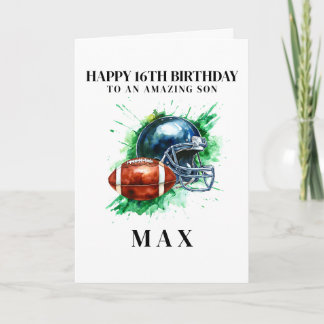 Cartão De Agradecimento Personalized American Football Birthday Card