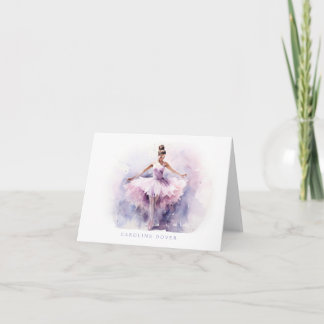 Cartão De Agradecimento Personalized Ballet Thank You Note Card Stationery