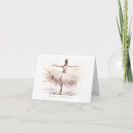 Cartão De Agradecimento Personalized Ballet Thank You Note Card Stationery