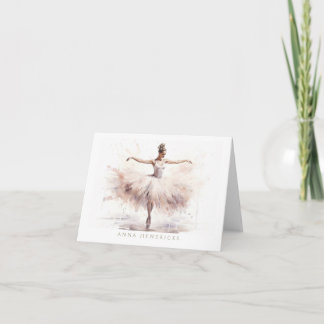 Cartão De Agradecimento Personalized Ballet Thank You Note Card Stationery