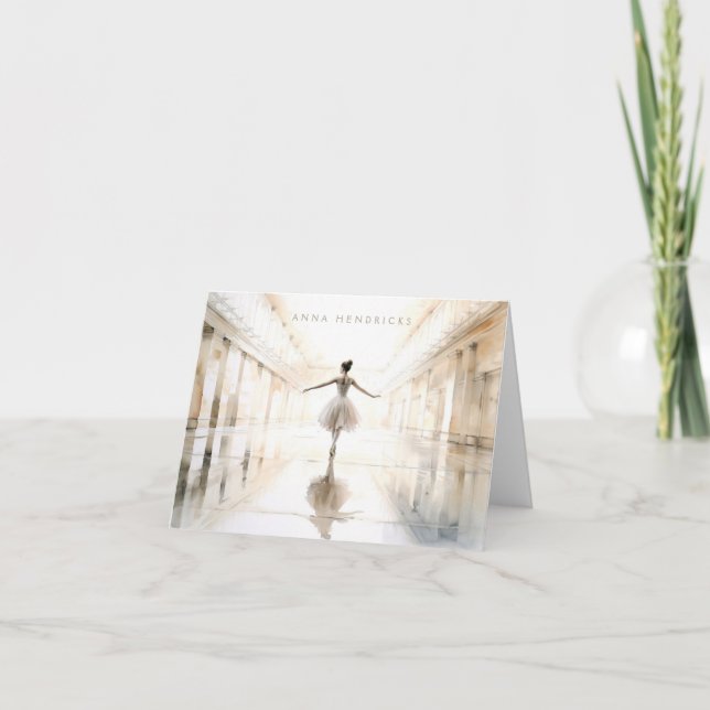 Cartão De Agradecimento Personalized Ballet Thank You Note Card Stationery (Frente)