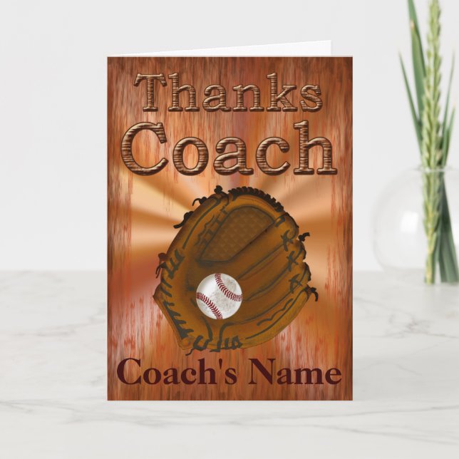 Cartão De Agradecimento PERSONALIZED Baseball Coach Thank You Card (Frente)