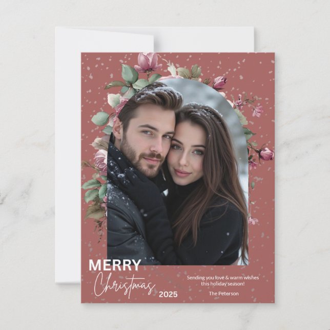 Cartão De Agradecimento Personalized Christmas Photo Card - Holiday  (Frente)