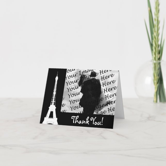 Cartão De Agradecimento Personalized Eiffel Tower Photo Thank You Cards (Frente)