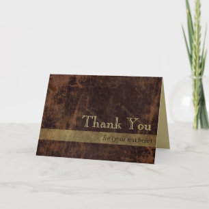 Cartão De Agradecimento Personalized Executive Brown/Gold Thank You Cards