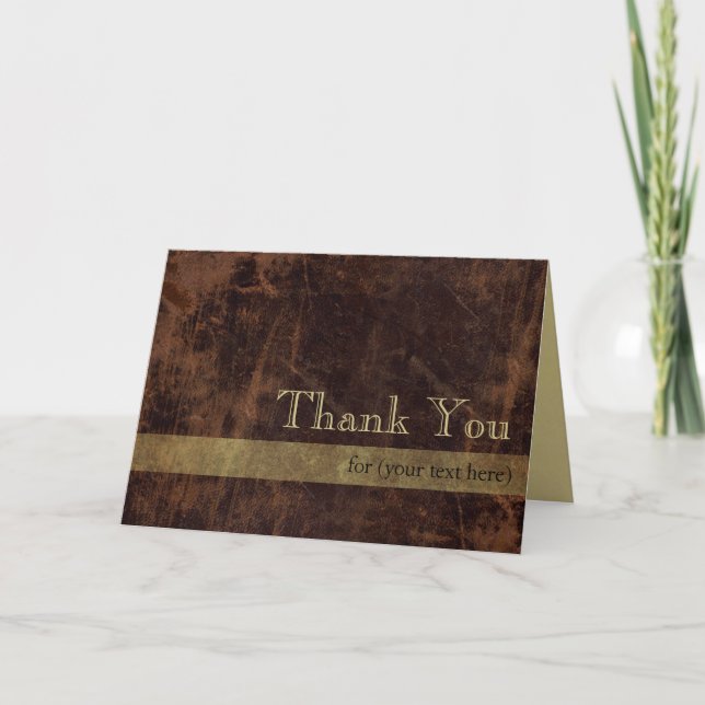 Cartão De Agradecimento Personalized Executive Brown/Gold Thank You Cards (Frente)