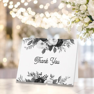 Cartão De Agradecimento Personalized Floral Wedding Thank You Notes