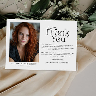 Cartão De Agradecimento Personalized Funeral Thank You Photo Card