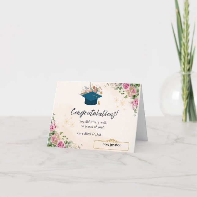 Cartão De Agradecimento Personalized Graduation Cards & Gifts (Frente)