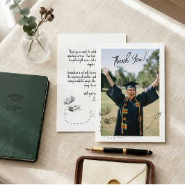 Cartão De Agradecimento Personalized Graduation Thank You Card with Photo