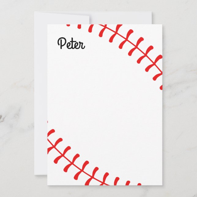 Cartão De Agradecimento Personalized Kids Baseball Notecards (Frente)