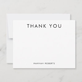 Cartão De Agradecimento Personalized Minimal Modern Black and White