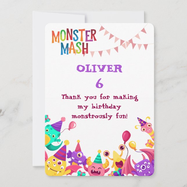 Cartão De Agradecimento Personalized Monster Thank You Card – Crocodile &  (Frente)