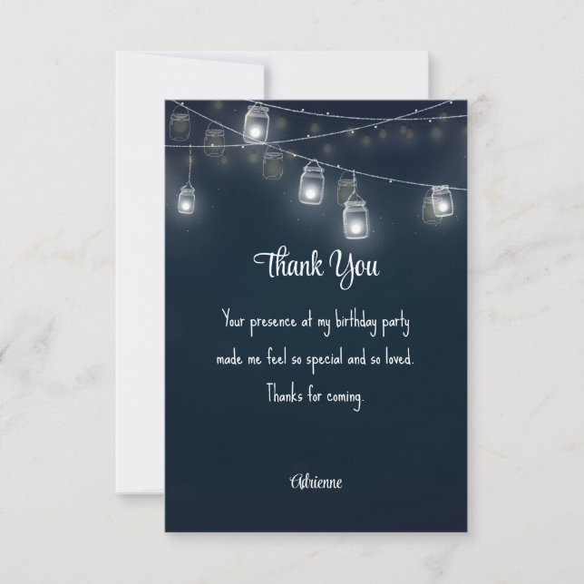 Cartão De Agradecimento Personalized Thank You Custom Sentiment Signature  (Frente)