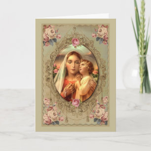 Cartão De Agradecimento Pêsames Simpatia Obrigado Virgem Maria Jesus