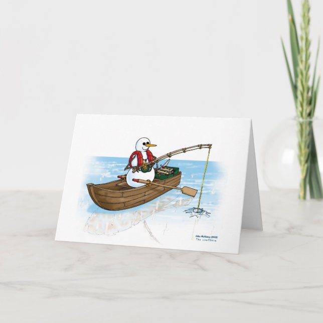 Cartão De Agradecimento Pesca de gelo (Frente)