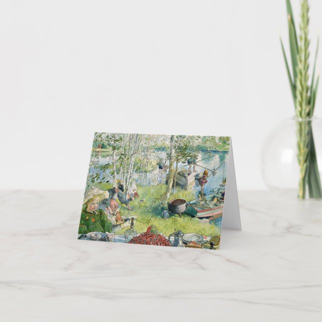 Cartão De Agradecimento Pesca marítima por Carl Larsson (Frente)