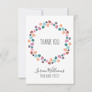 Cartão De Agradecimento Pêssego Floral Correto