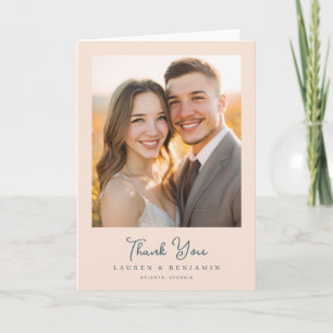 Cartão De Agradecimento Pêssego Sincero Foto Elegante