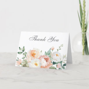 Cartão De Agradecimento Pêssegos E Creme Casamento Elegante Ou Brida