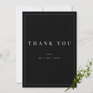 Cartão de Agradecimento Pessoalizado Preto e Branc