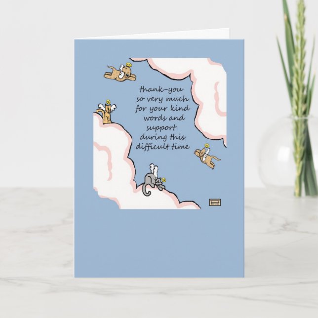 Cartão De Agradecimento Pet Loss Dogs Cats (Frente)