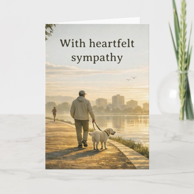 Cartão De Agradecimento Pet Loss Sympathy Card – Quiet Walk Design (Frente)