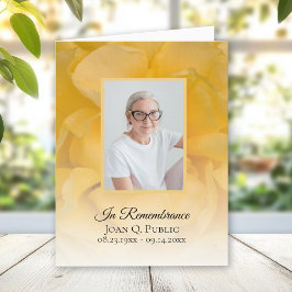 Cartão De Agradecimento Pétalas de Flor de Rosa Amarelo Simpatia Funeral