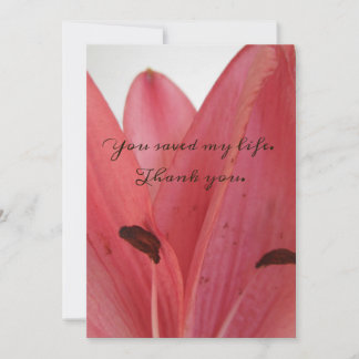 Cartão De Agradecimento Pétalas De Rosa Plana Você Salvou Minha Placa De V