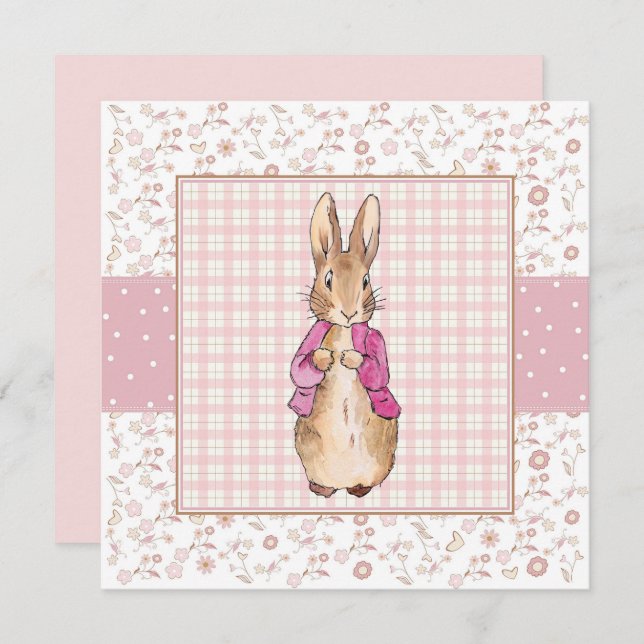 Cartão De Agradecimento Peter, a jaqueta rosa do coelho (Frente/Verso)
