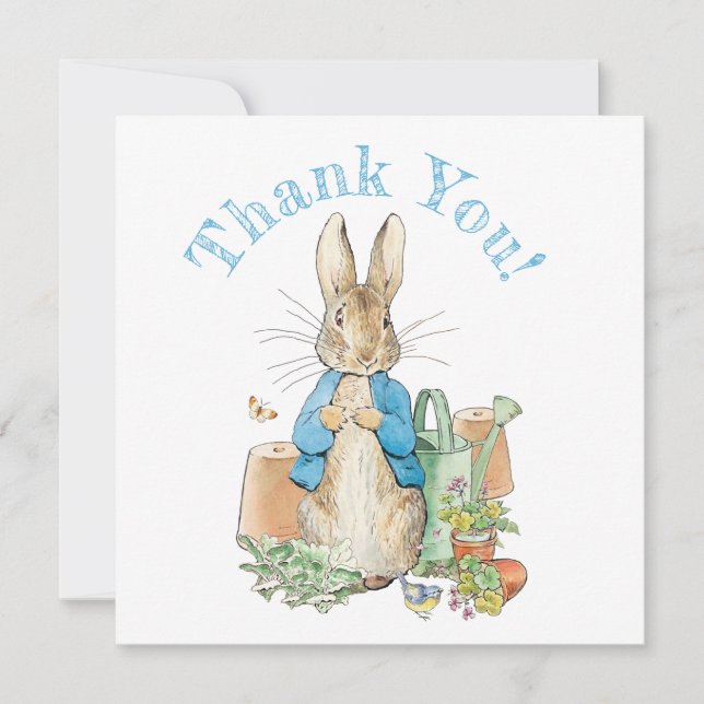 Cartão De Agradecimento Peter, o coelho Obrigado (Frente)