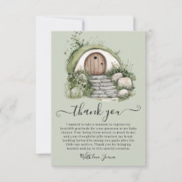 Cartão De Agradecimento Peter Rabbit Green Burrow Wooden Chá de fraldas