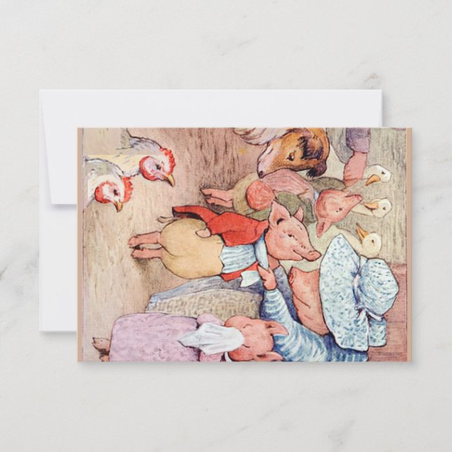 Cartão De Agradecimento Peter Rabbit (leitões) (Frente)