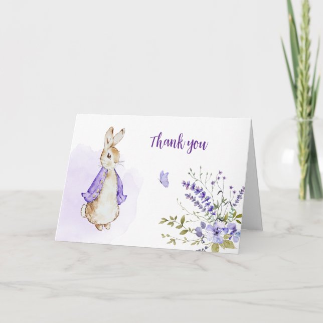 Cartão De Agradecimento Peter Rabbit Purple (Frente)