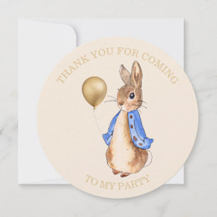 Cartão De Agradecimento Peter the Rabbit Beige Background