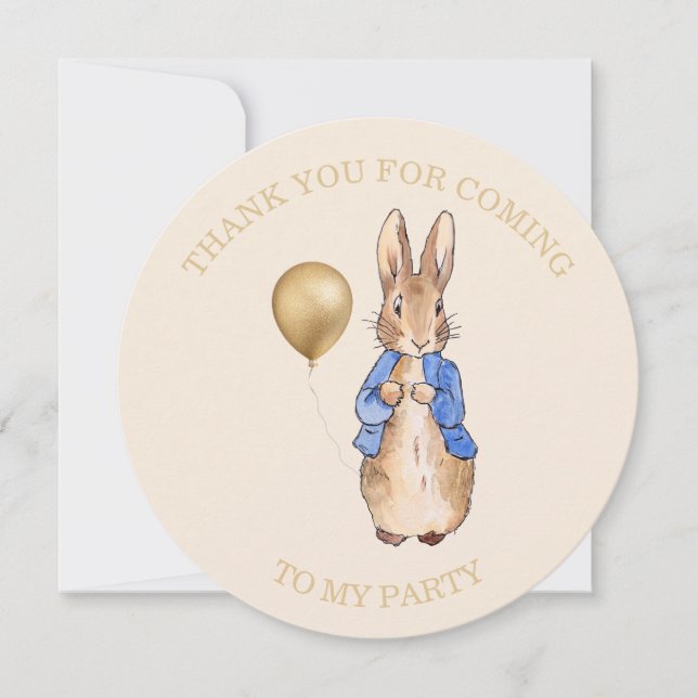 Cartão De Agradecimento Peter the Rabbit Beige Background (Frente)