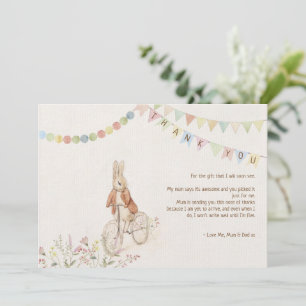 Cartão De Agradecimento Peter the Rabbit Bunny Gender Neutral Books Baby