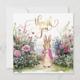 Cartão De Agradecimento Peter the Rabbit Pink Jaqueta Garden