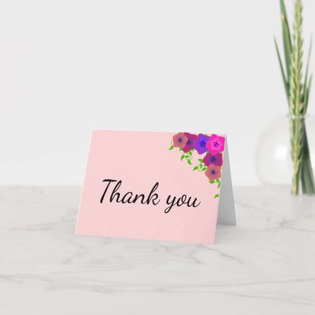 Cartão De Agradecimento Petunia Rosa Romântica Suave (Frente)