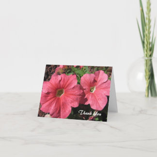 Cartão De Agradecimento Petúnias cor-de-rosa