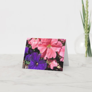 Cartão De Agradecimento Petúnias Rosa e Roxo